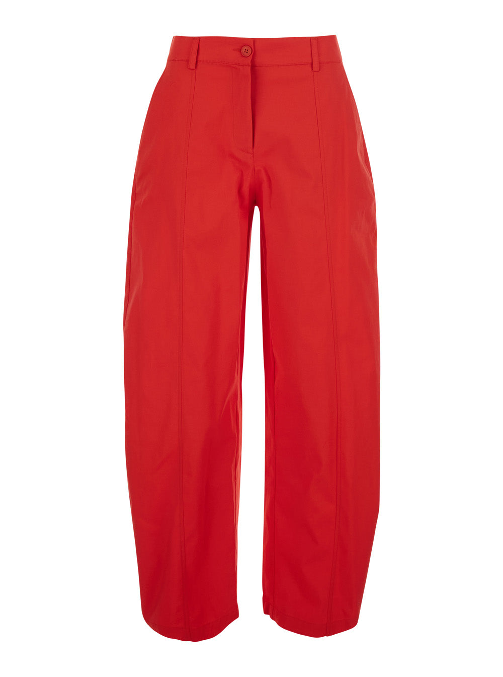 Bacca Gabardine Pants With Pockets And Straight Hems, Tech Fabric, Red, Woman Trousers