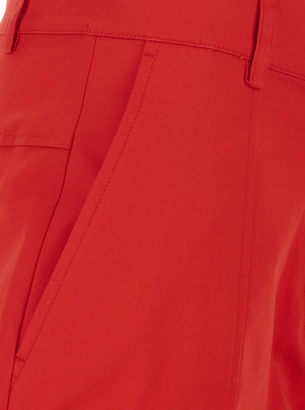 Bacca Gabardine Pants With Pockets And Straight Hems, Tech Fabric, Red, Woman Trousers