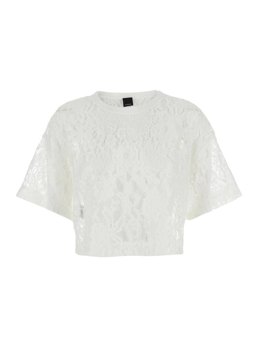 Damigiana Lace Top With Details And V-Neck White Women Tops