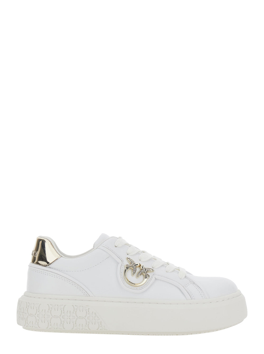 Sneakers Yoko with Love Birds Logo Plate and Contrast Pull-tab in Leather Blend White Women Cow Polyurethane