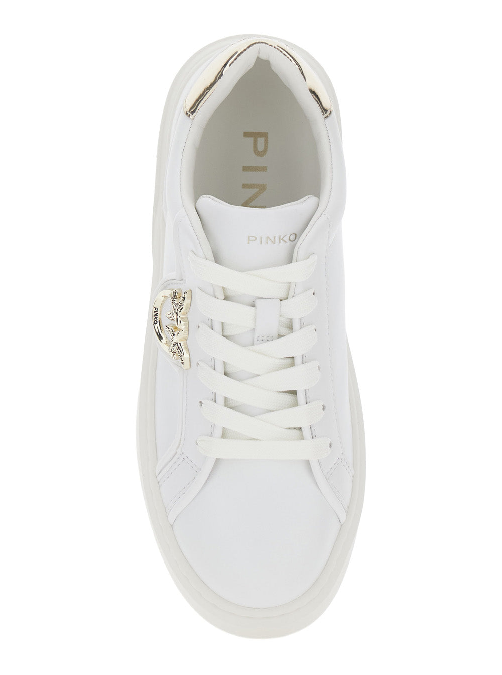 Sneakers Yoko with Love Birds Logo Plate and Contrast Pull-tab in Leather Blend White Women Cow Polyurethane