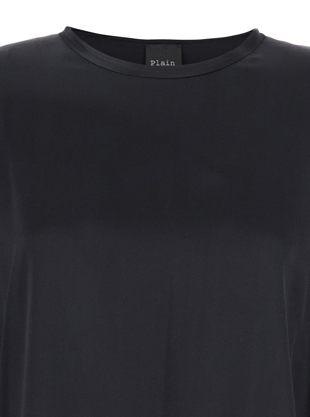 Black Silk Long Sleeve Blouse for Women Elastane Shirts And Blouses