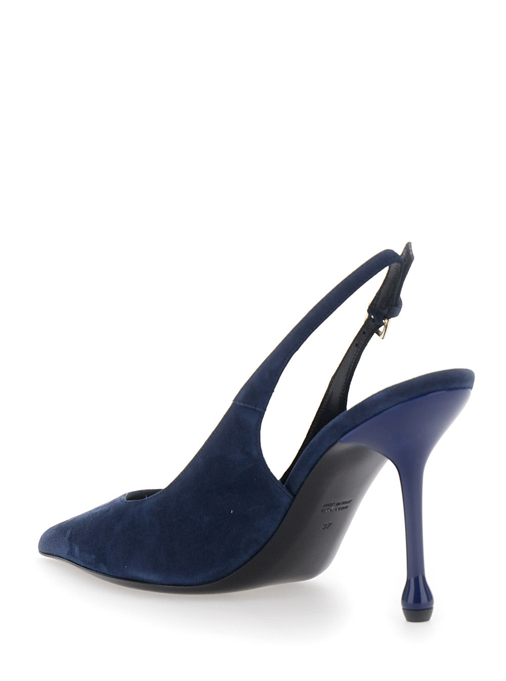 Pumps Blue With 90mm Heel Suede Blu Heels