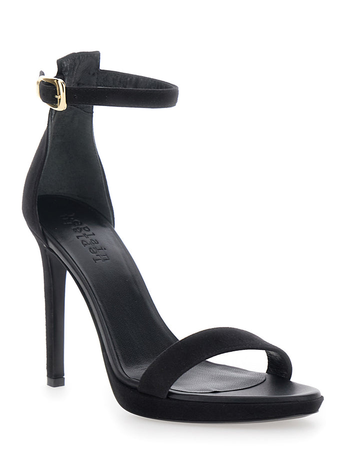 Heels Plateau Black Suede Leather For Women