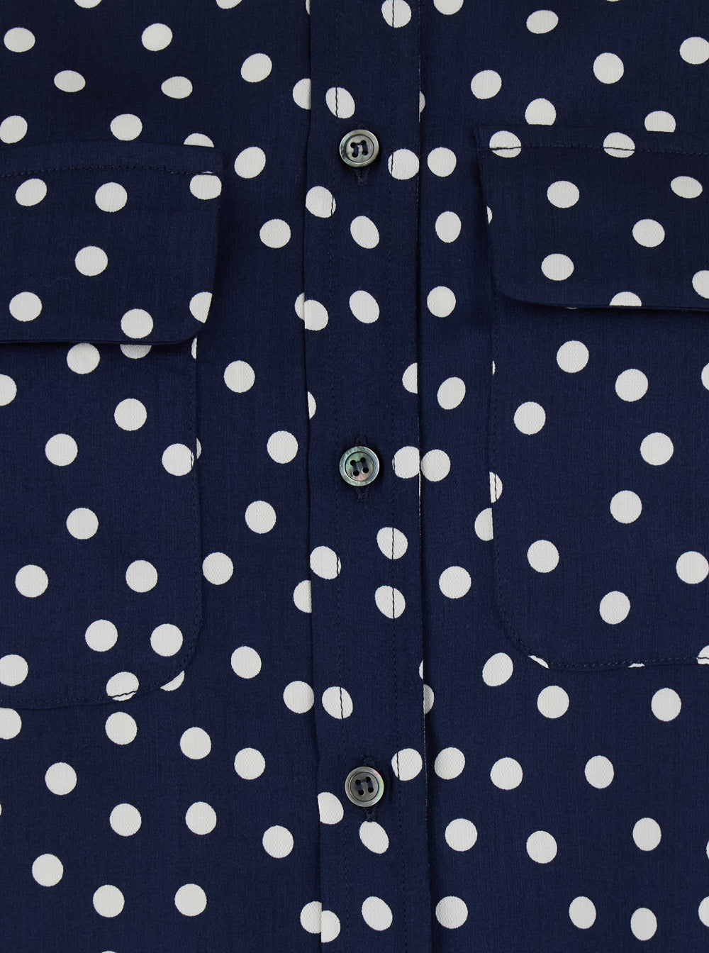 Blue Long-Sleeved Shirt with Polka Dot Motif in Tech Fabric Women Blu Polyester And Blouses