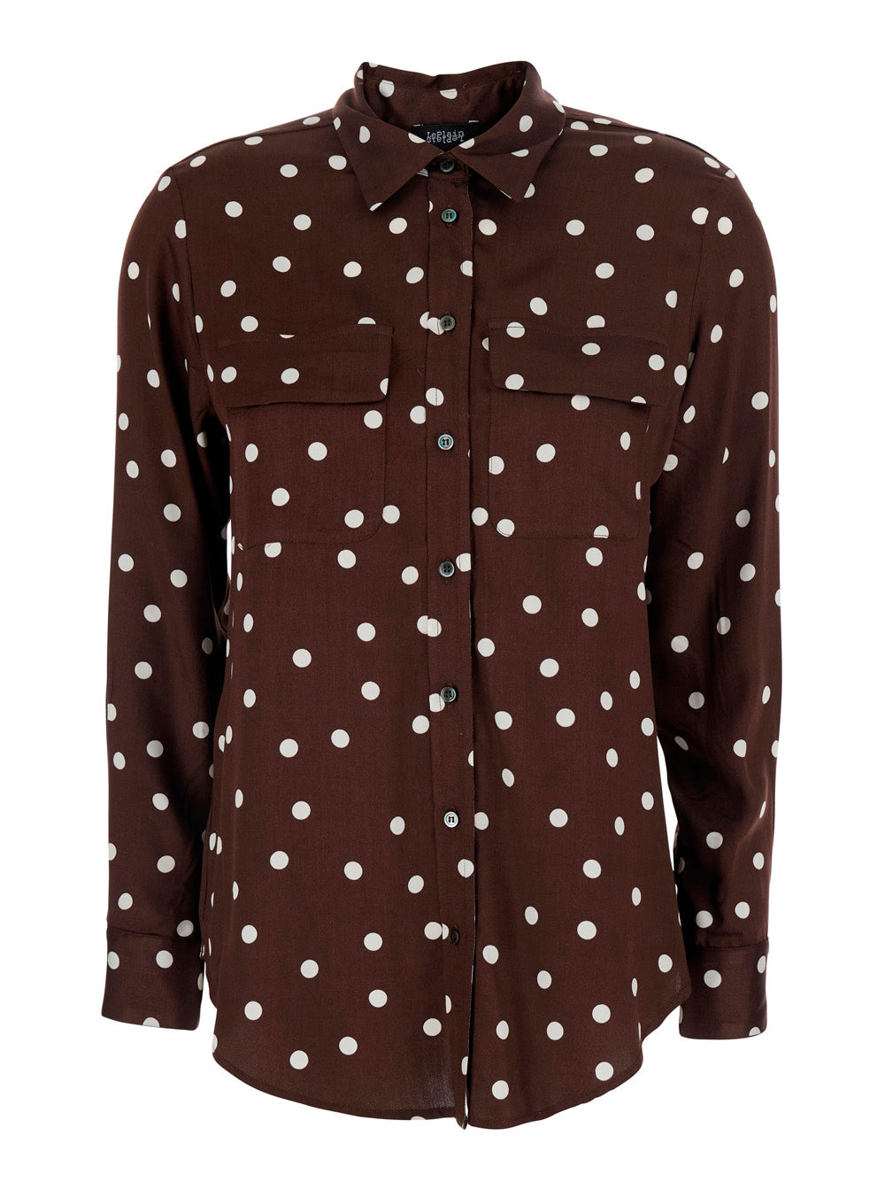 POIS POCKET SHIRT - Brown with pockets and polka dot design In Polyester Women Blouses