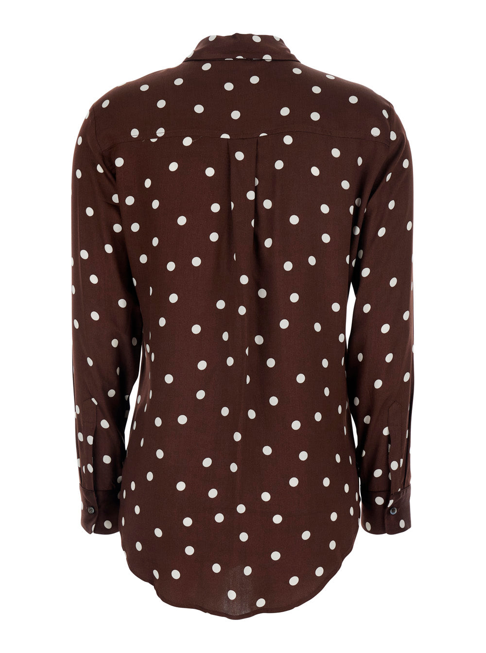 POIS POCKET SHIRT - Brown with pockets and polka dot design In Polyester Women Blouses