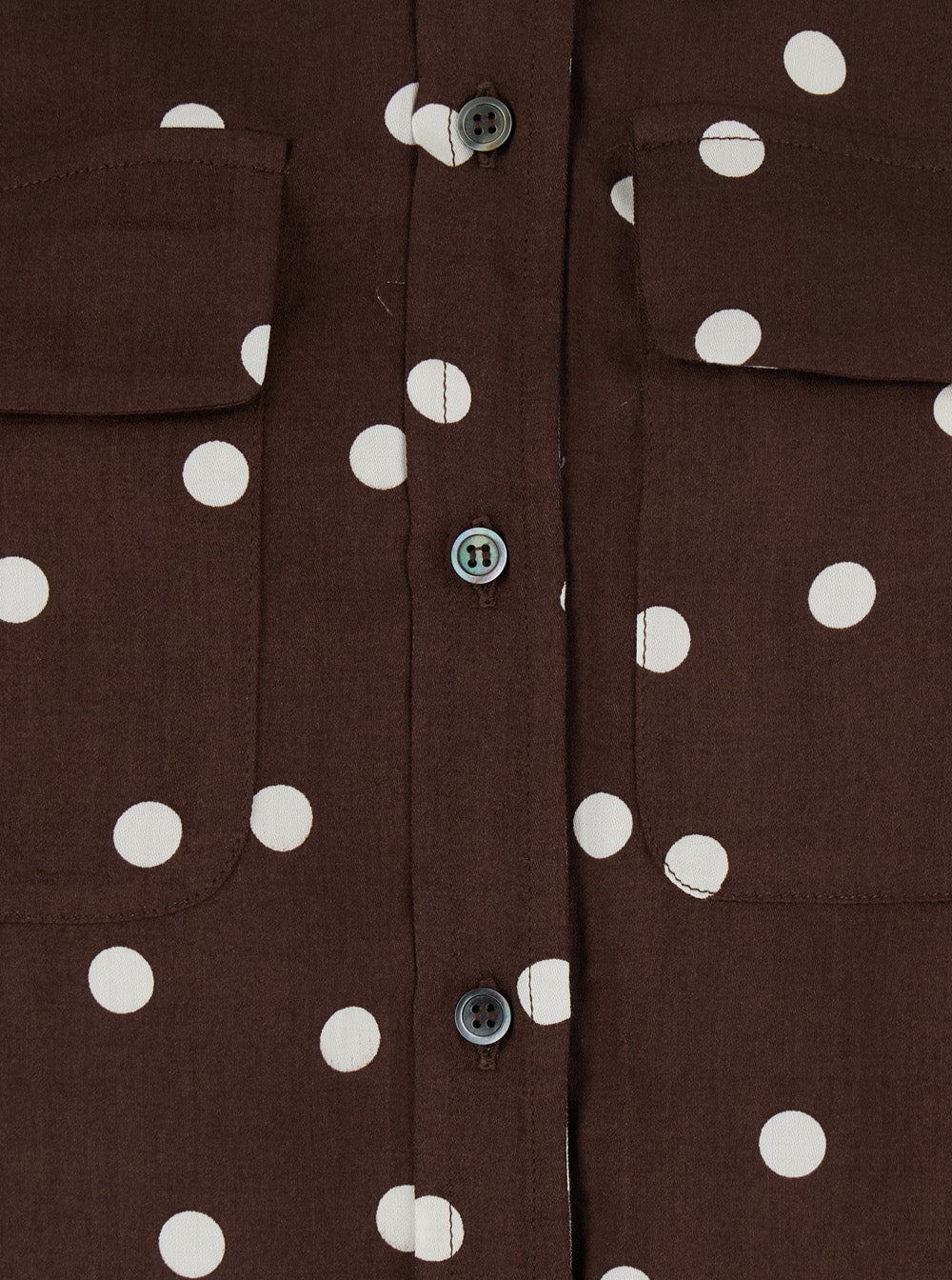 POIS POCKET SHIRT - Brown with pockets and polka dot design In Polyester Women Blouses