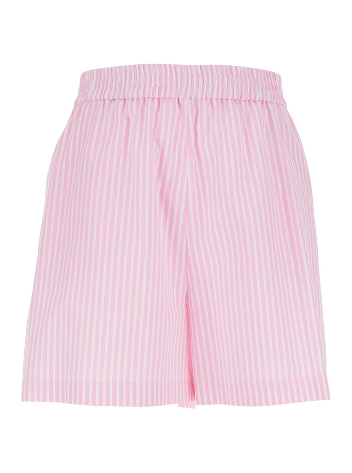 Striped Pink Fabric Shorts for Women And Bermuda