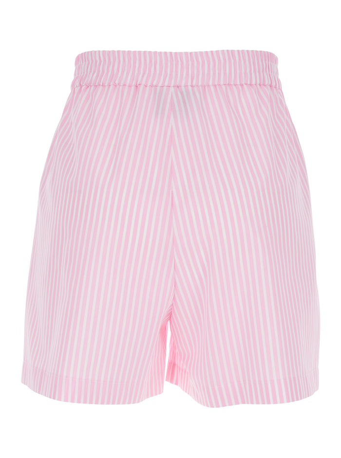Striped Pink Fabric Shorts for Women And Bermuda