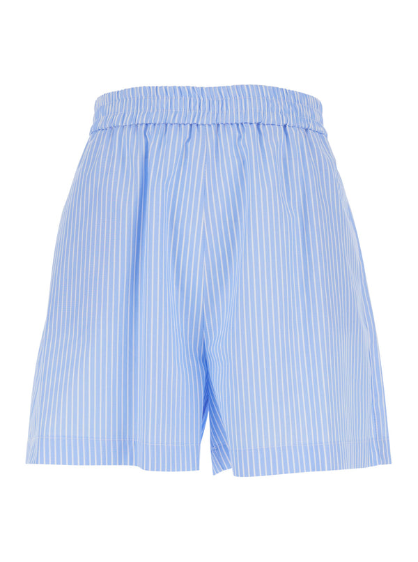 Shorts, Light Blue Cotton Blend