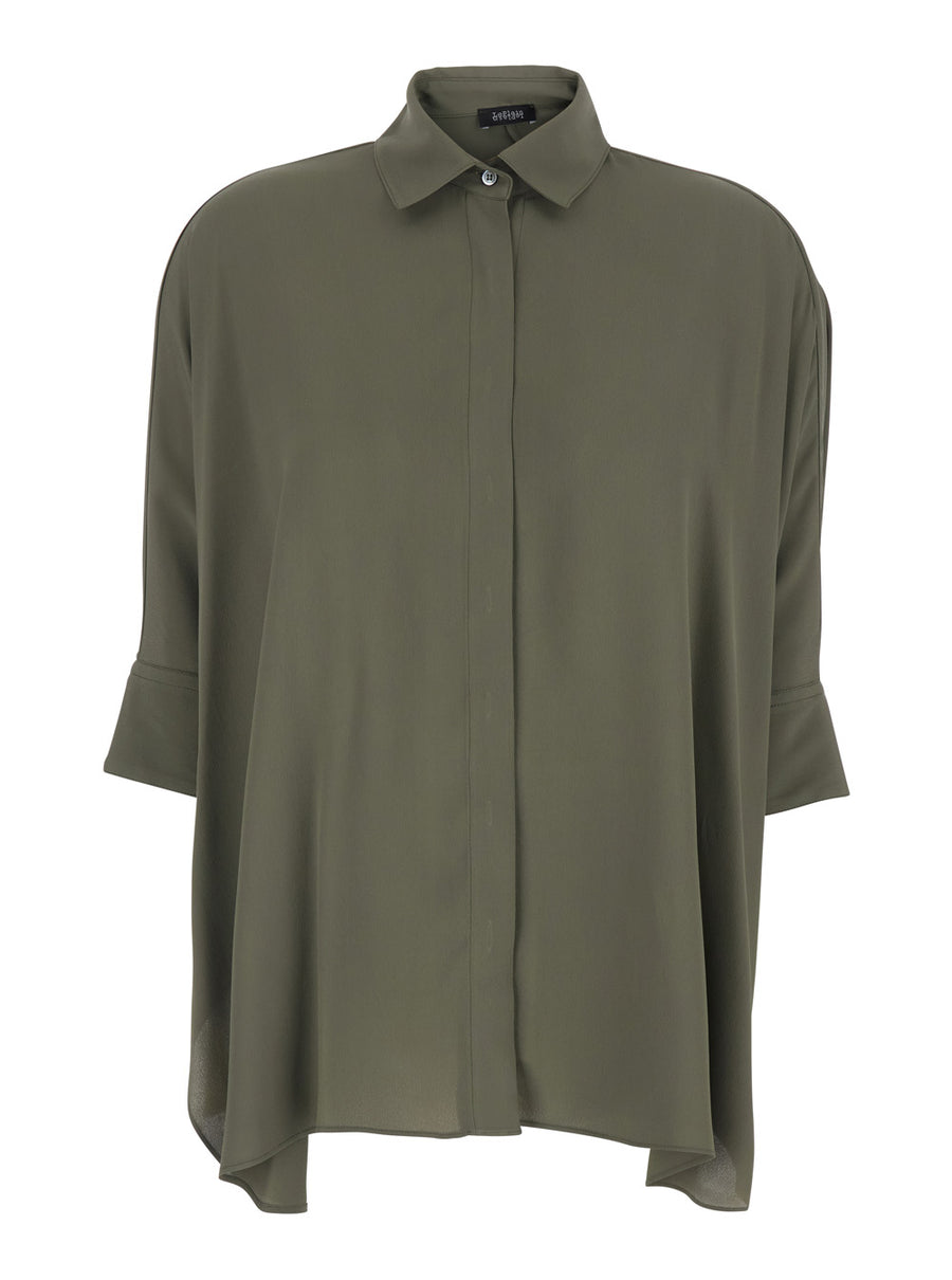 Silk Shirt Green Blouses