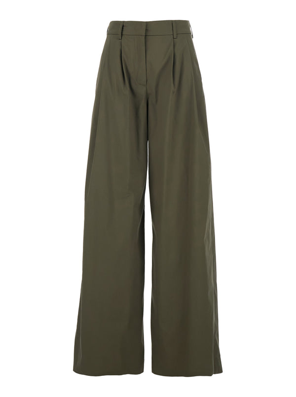 Trousers Wide-Leg Green