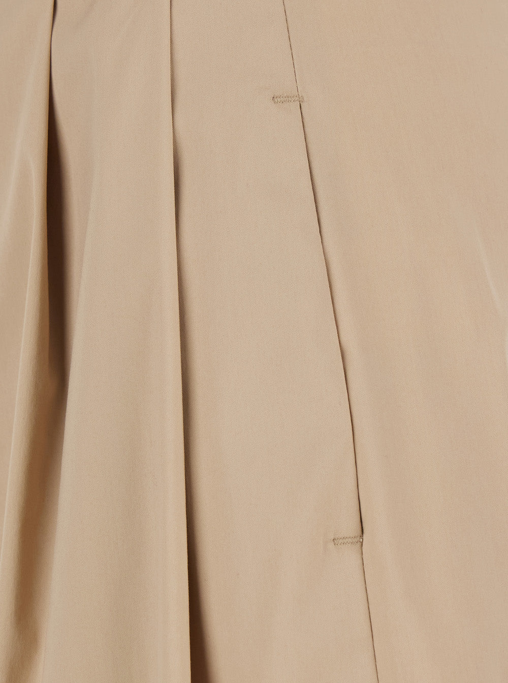 Beige Trousers With Front Pleats And Wide Leg Cotton Woman