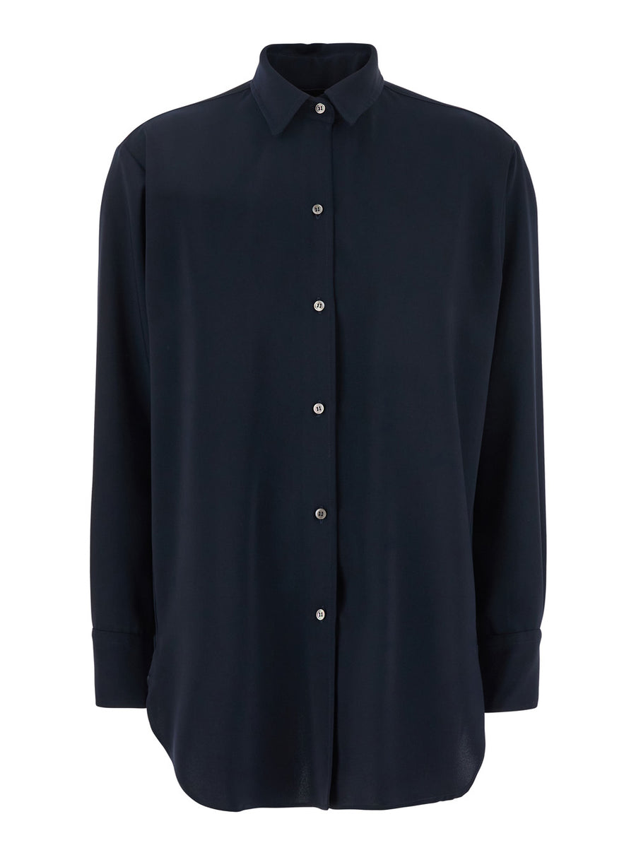 Shirt Classic Collar Blue Blouses