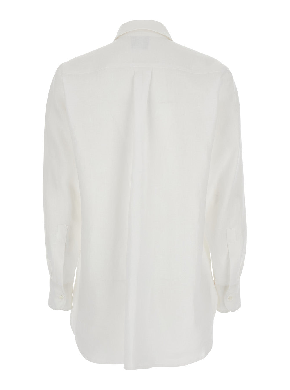 White Shirt with Classic Collar and Long Sleeves Blouses