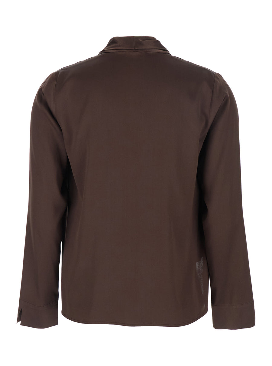 Dress V-Neck Brown Blouses