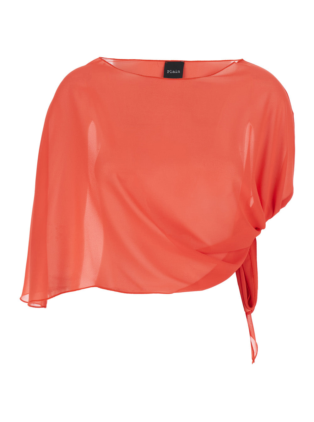 Red Stole with side knot in Tech Fabric Woman Polyester Scarfs And Foulards