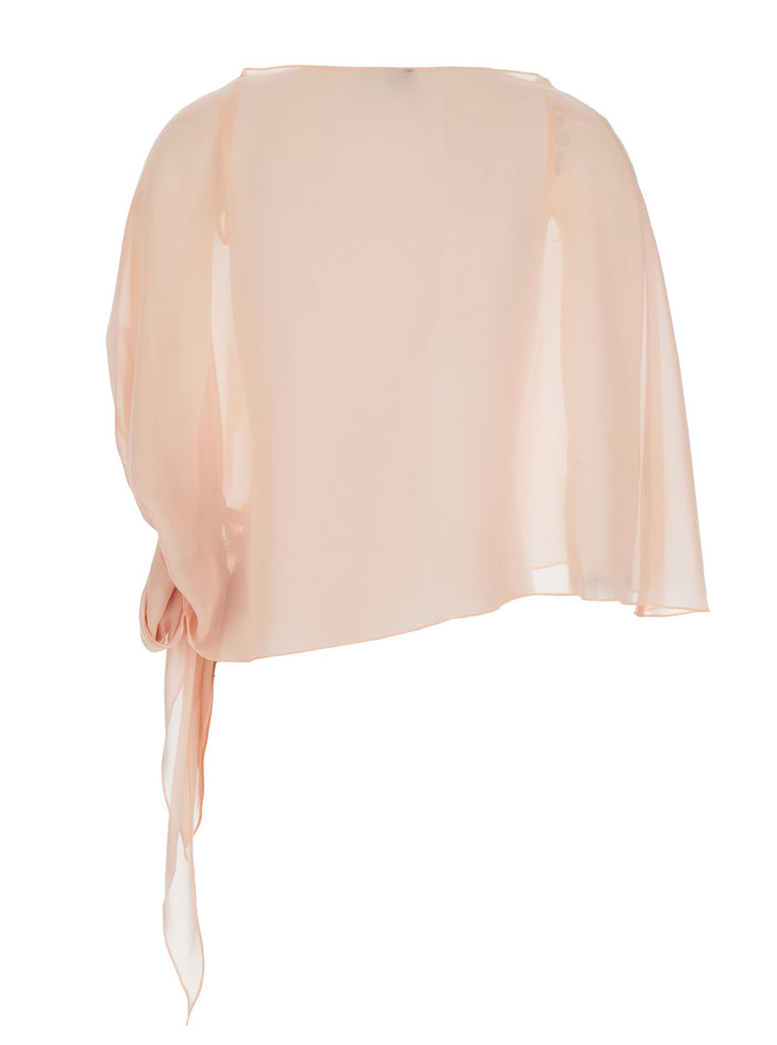 Pink Stole with side knot in Tech Fabric Woman Polyester Scarfs And Foulards