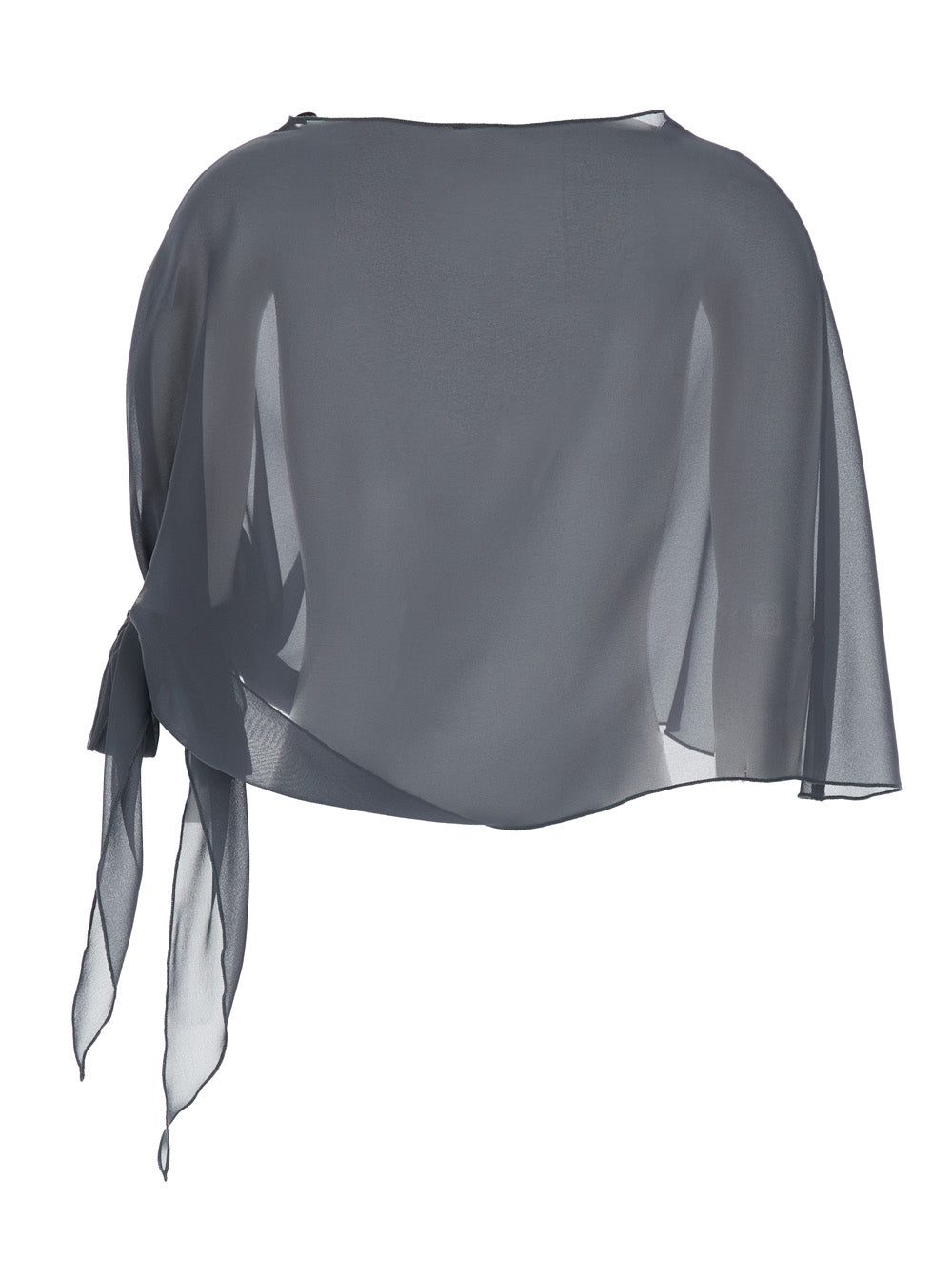 Grey Stole with side knot in Tech Fabric Woman Polyester Scarfs And Foulards