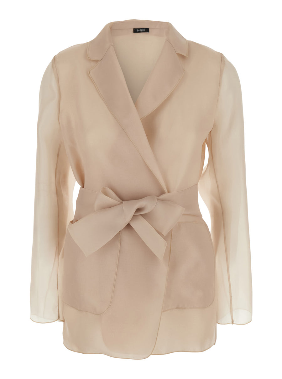 Jacket Technical Fabric Beige Polyester Blazers