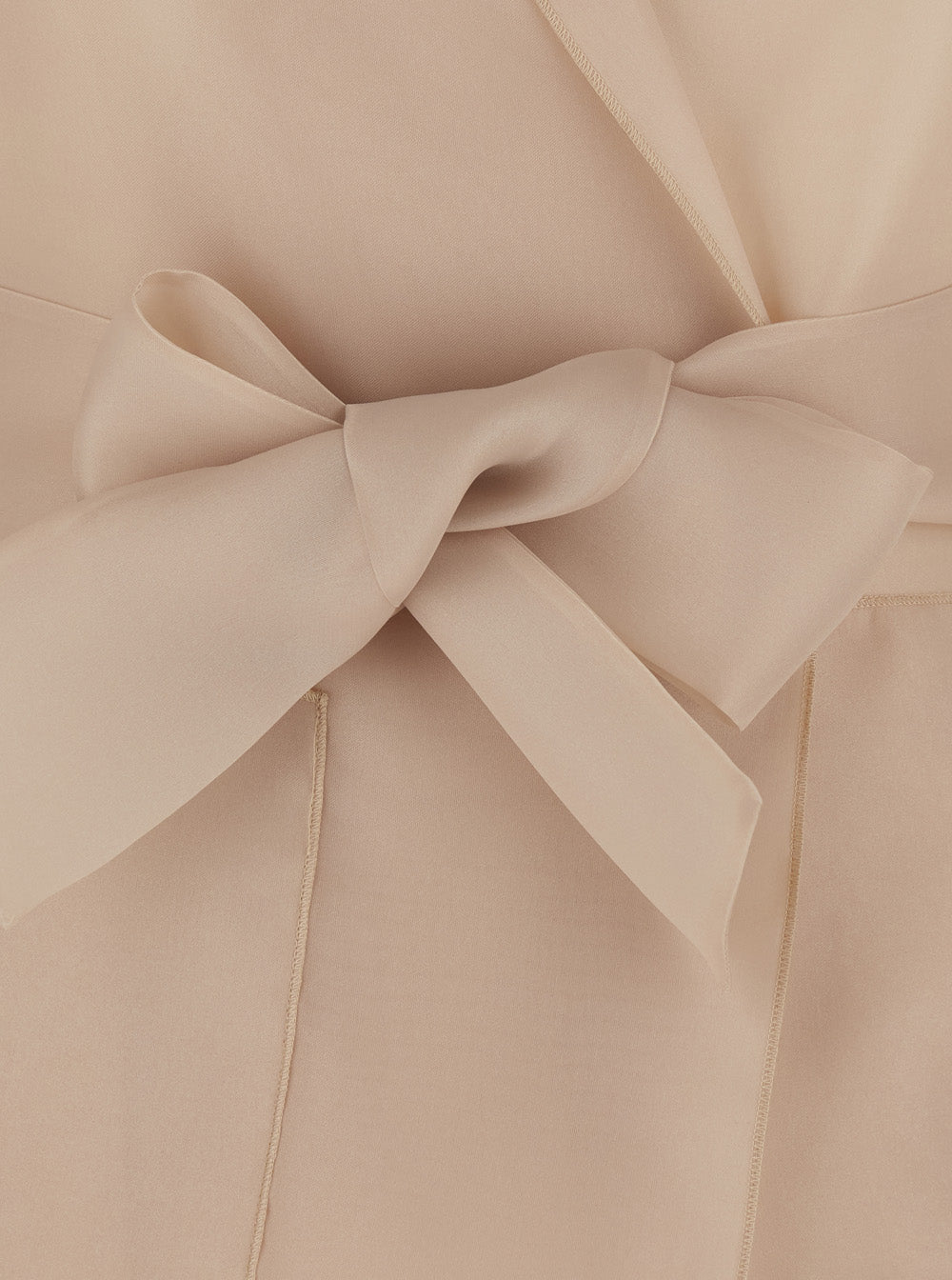 Technical Fabric Beige Jacket with Notched Revers and Waist Tie for Women Polyester Blazers