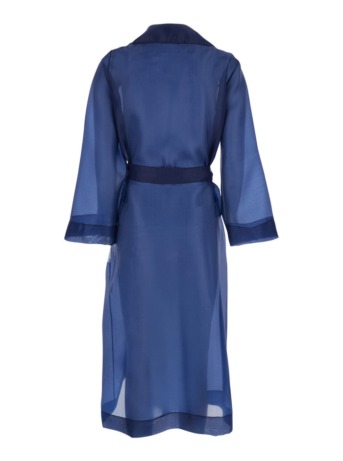 Blue Light Trench with Notched Revers and Front Belt Closure in Tech Fabric Woman Blu Polyester Outerwear