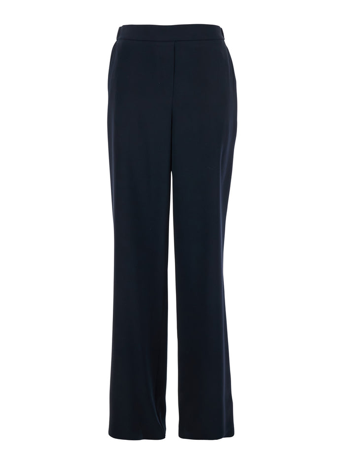Blue Pants with Elasticated Waist at the Back and Wide Leg in Tech Fabric Woman Blu Polyester Trousers