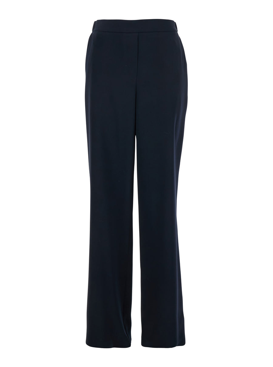 Pants Wide-Leg Blue Tech Fabric Polyester Trousers