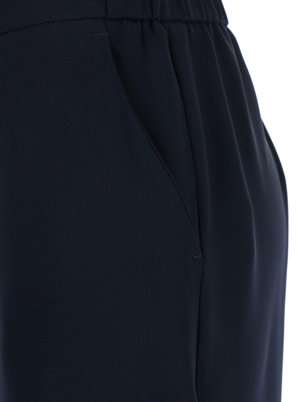 Blue Pants with Elasticated Waist at the Back and Wide Leg in Tech Fabric Woman Blu Polyester Trousers