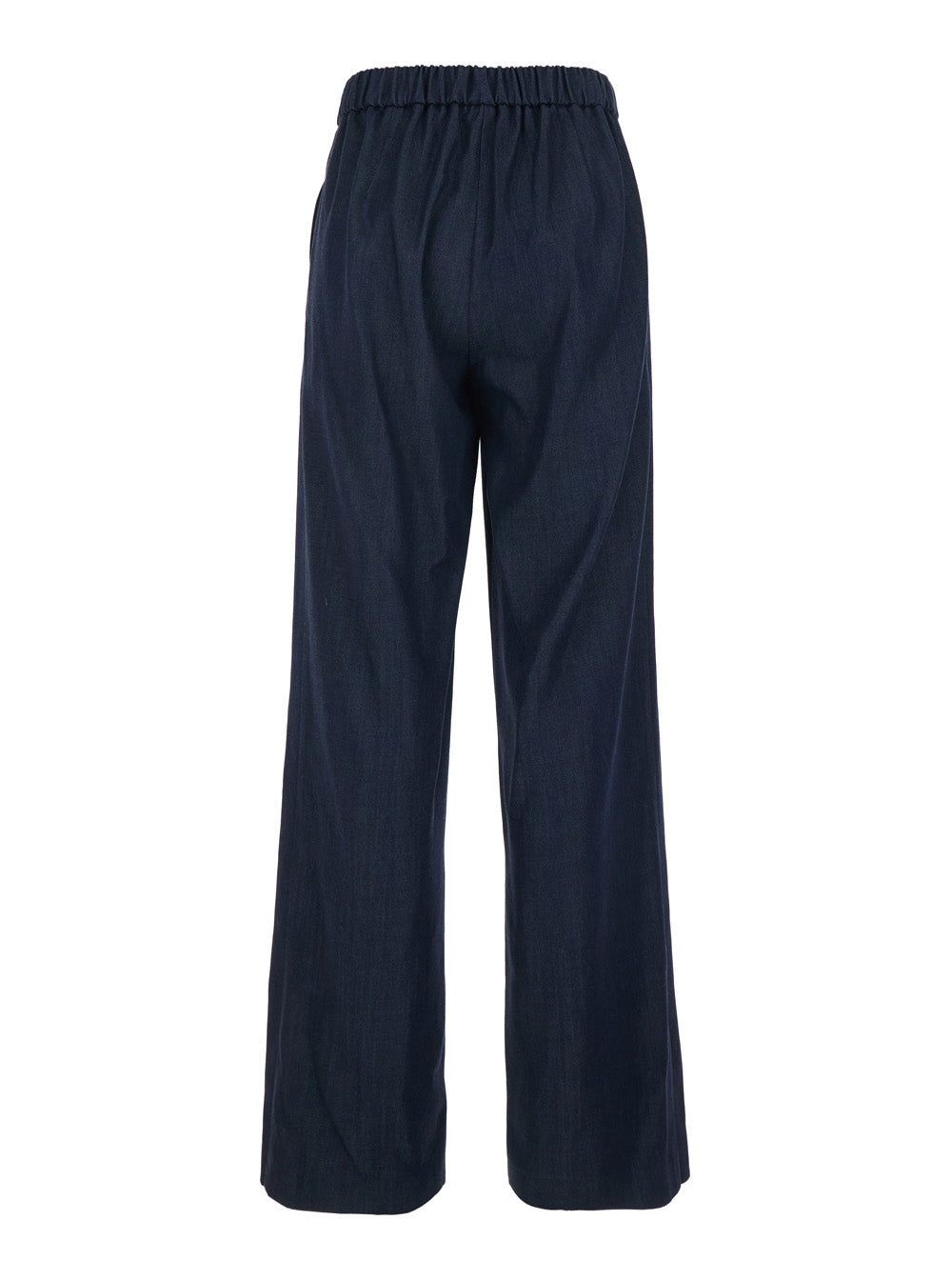 blue Pants with semi-elasticated waist in tech fabric woman Blu Tencel Trousers