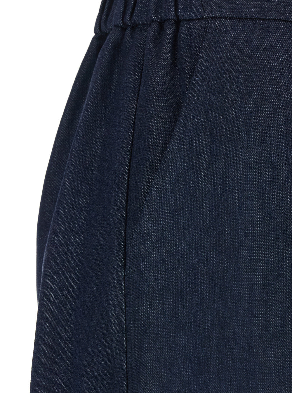 blue Pants with semi-elasticated waist in tech fabric woman Blu Tencel Trousers