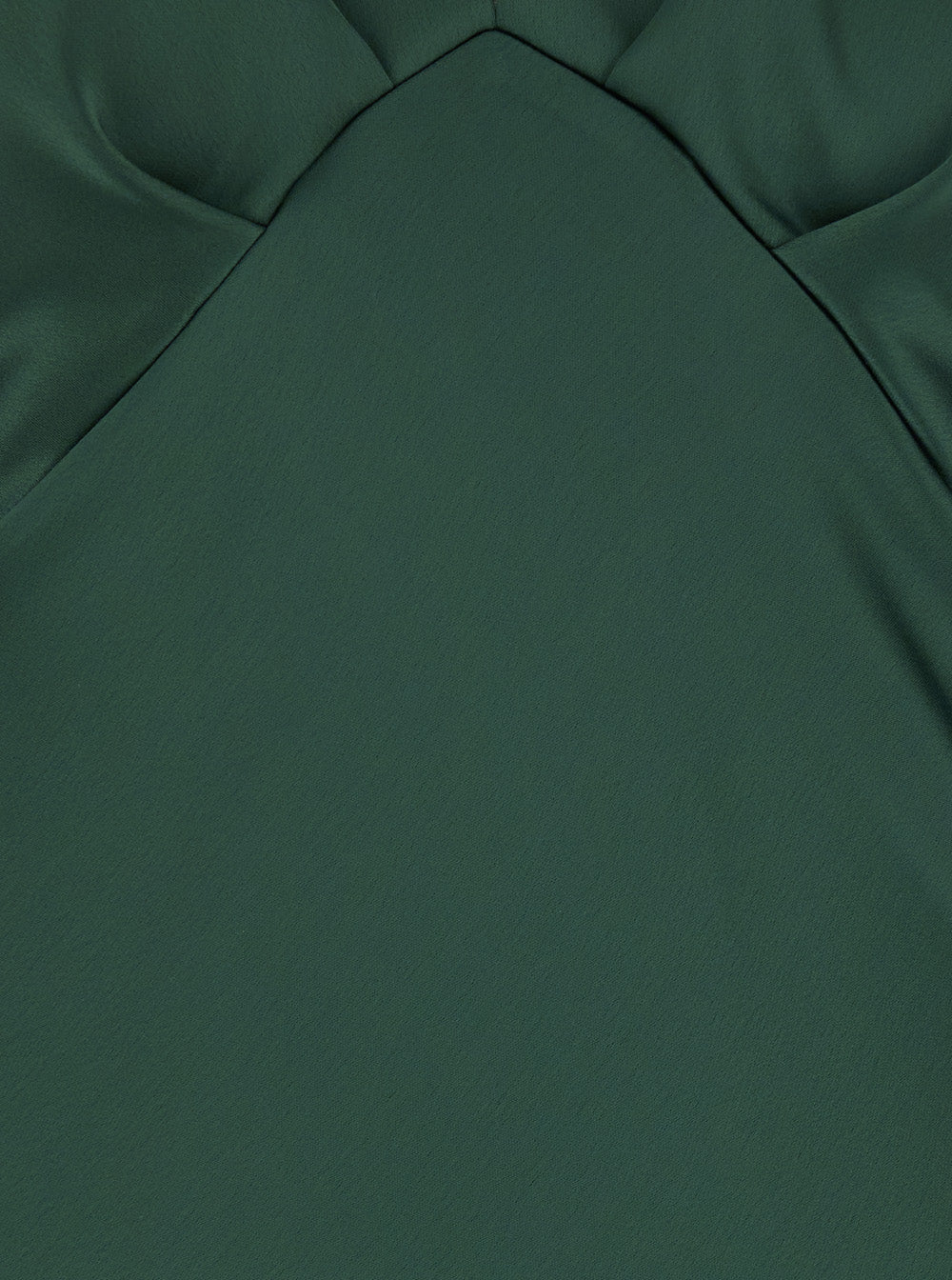 Green Long Dress with V-Neck and Ruffles on the Front in Tech Fabric Women Polyester
