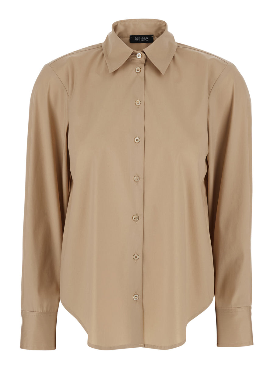 Shirt Beige Cotton Blouses