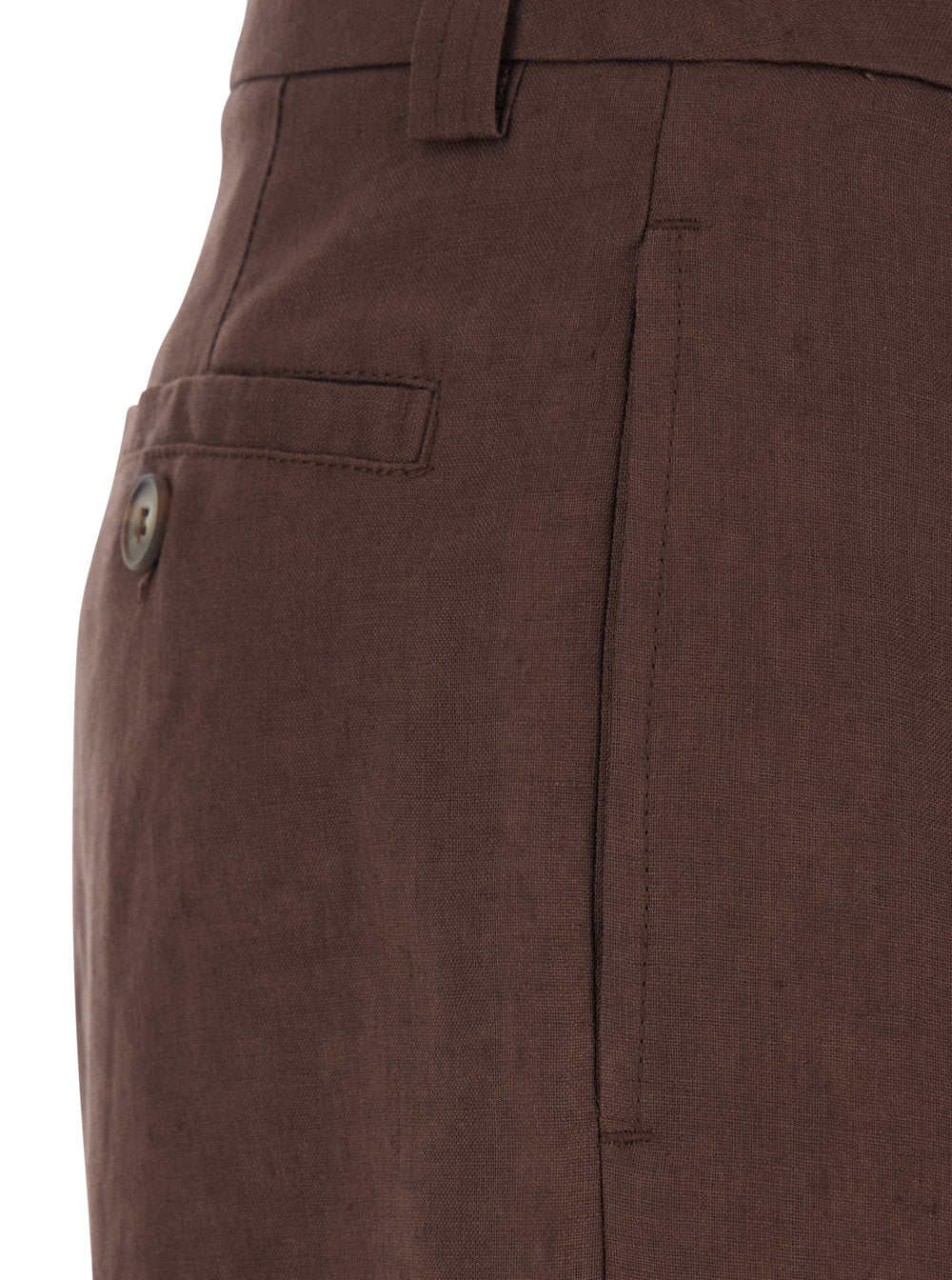 Brown Linen Front Pleated Shorts for Women And Bermuda