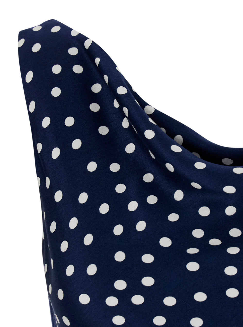 Blue Long Dress with All-Over Polka Dot Motif in Tech Fabric Woman Blu Polyester