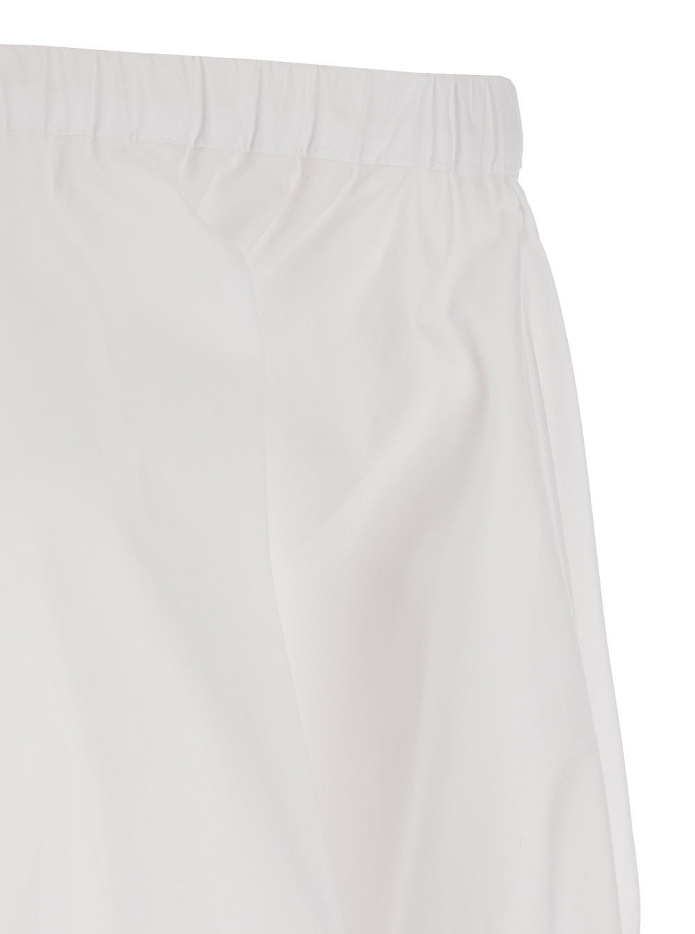 TOP - White with round neckline and short sleeves In Cotton Women Tops