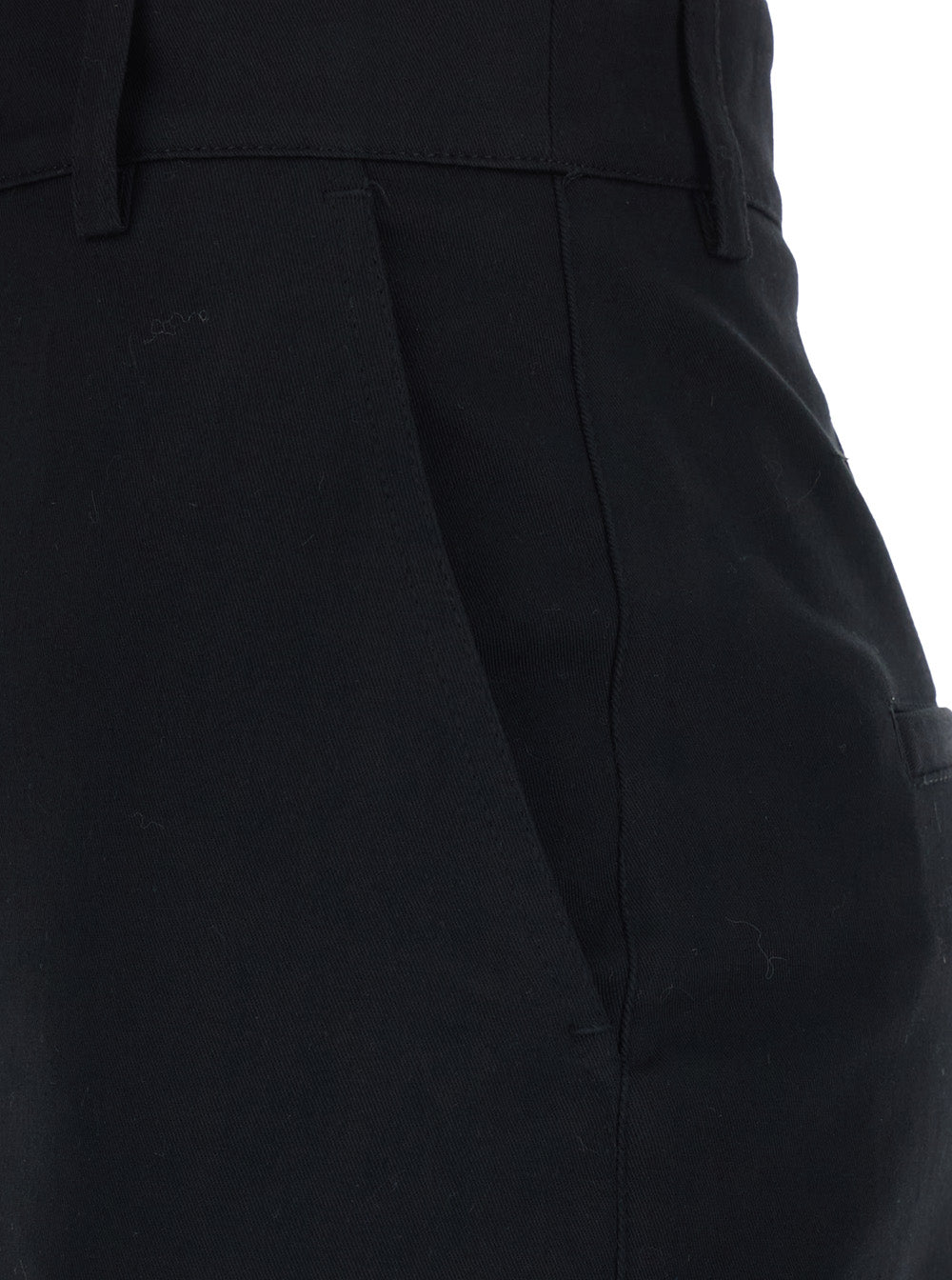 Black Corduroy Skirt With Hidden Front Closure For Women