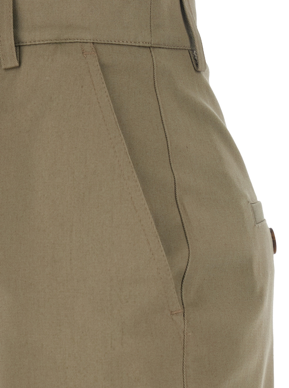 Beige Skirt With Front Concealed Closure Corduroy Woman