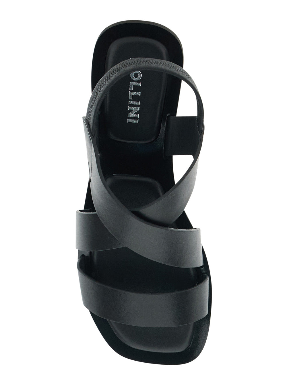 Flat Sandal - With Black Leather Strap For Women Calf Shoes