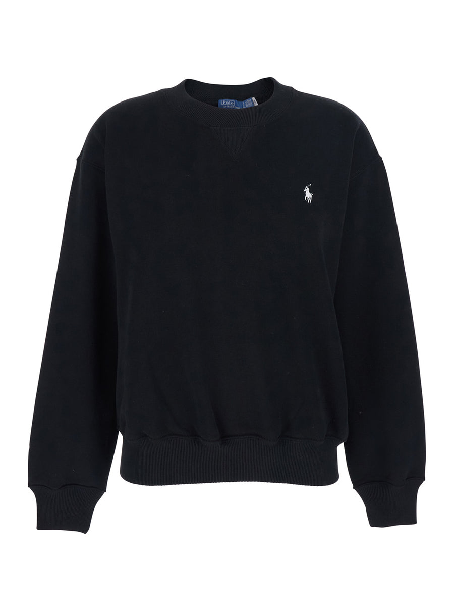 Sweatshirt Crewneck Black Cotton Sweatshirts