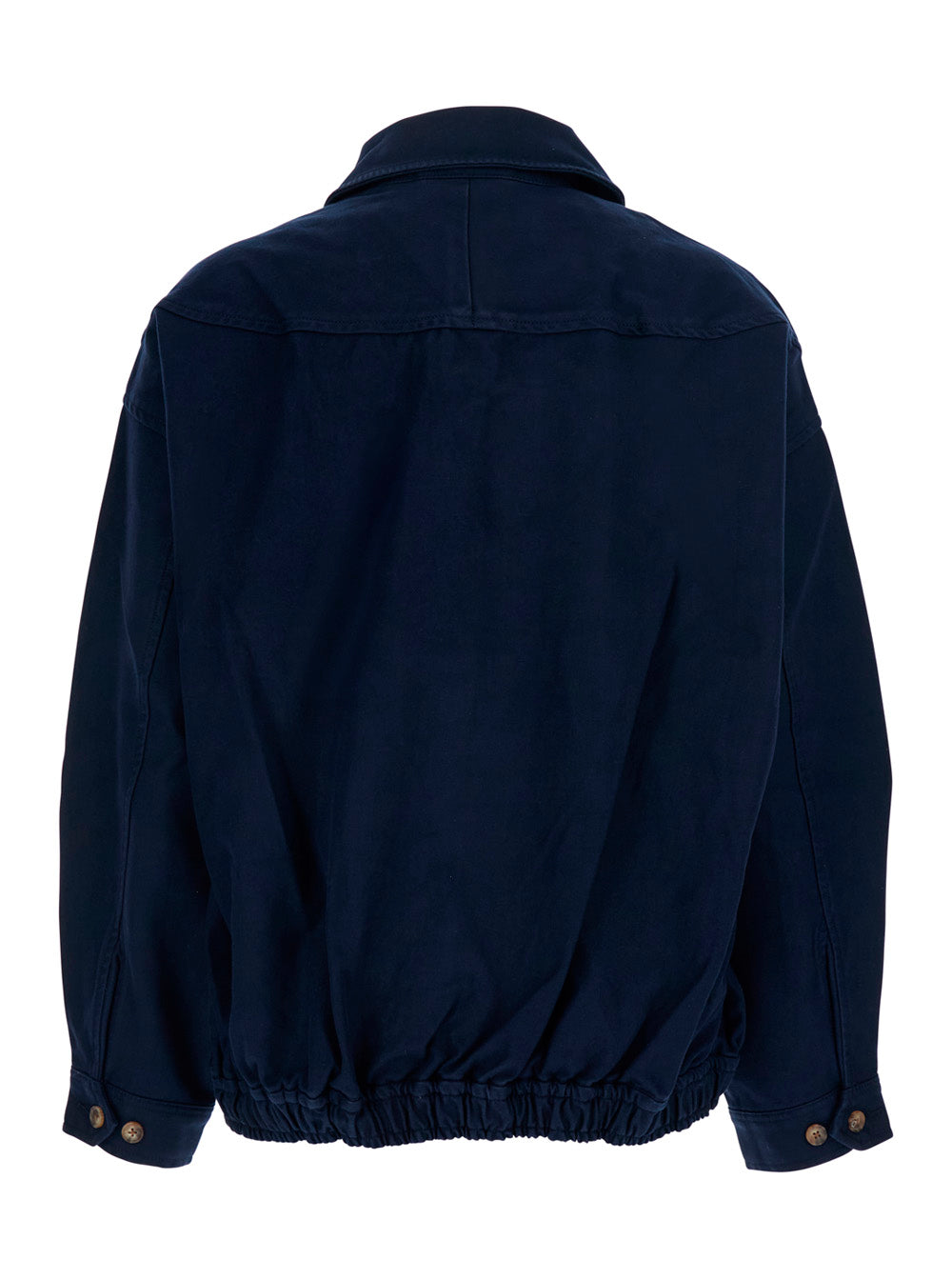 Blue Jacket with Front Closure and Pony Logo on the in Cotton Man Blu Outerwear