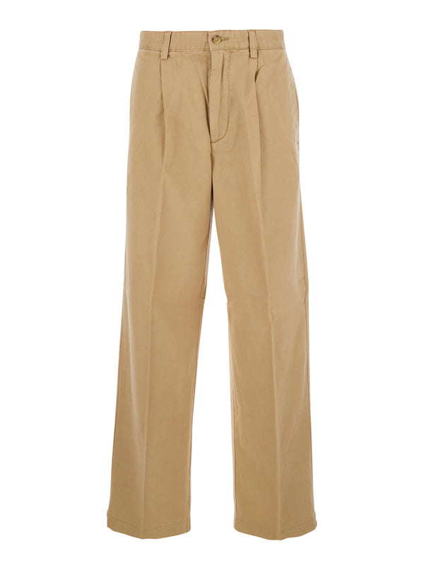 Pants Beige Cotton Trousers
