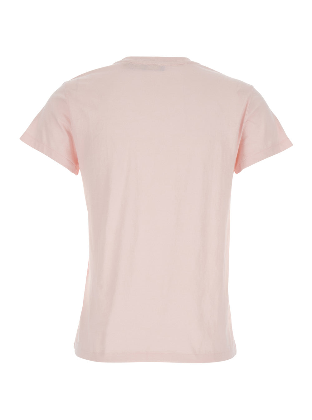 Pink T-Shirt with Pony Logo on the Front and Round Neck in Cotton for Women Tshirts Polo Shirts
