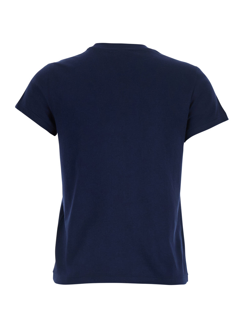 Blue T-Shirt with Pony Detail on the Front in Cotton Woman Blu Tshirts And Polo Shirts