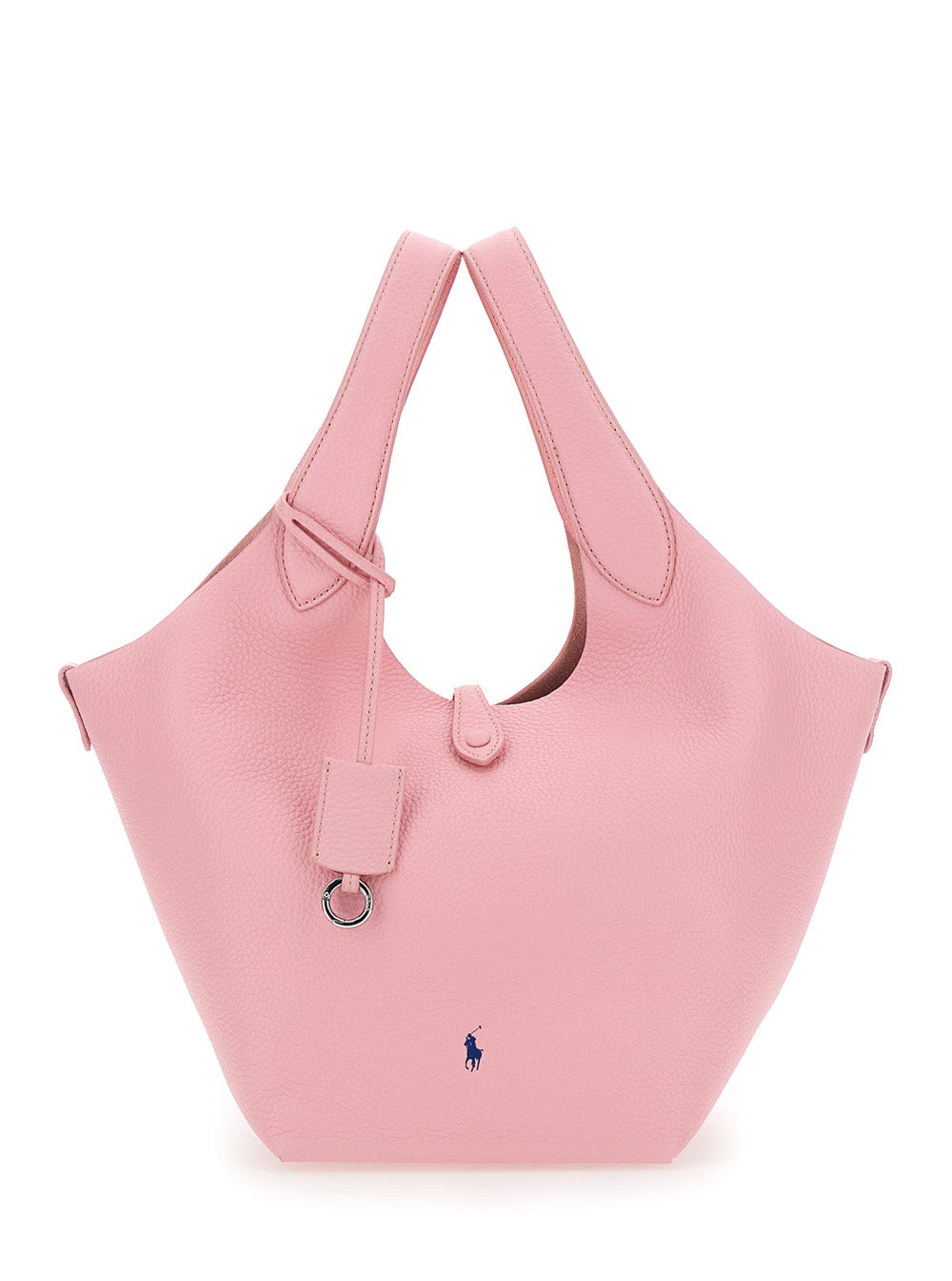 Play Medium Pink Handbag with Lock on the Front and Pony Detail in Leather for Women Cow Hand Bags