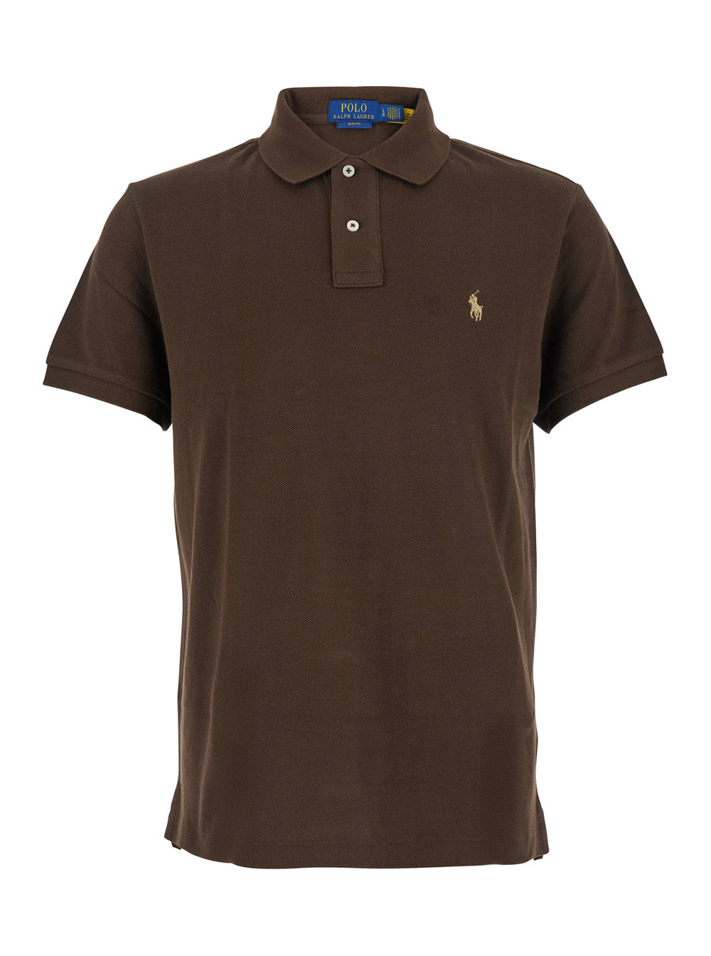 Brown Slim Fit Mesh Polo Shirt With Collar And Short Sleeves For Men Cotton Tshirts
