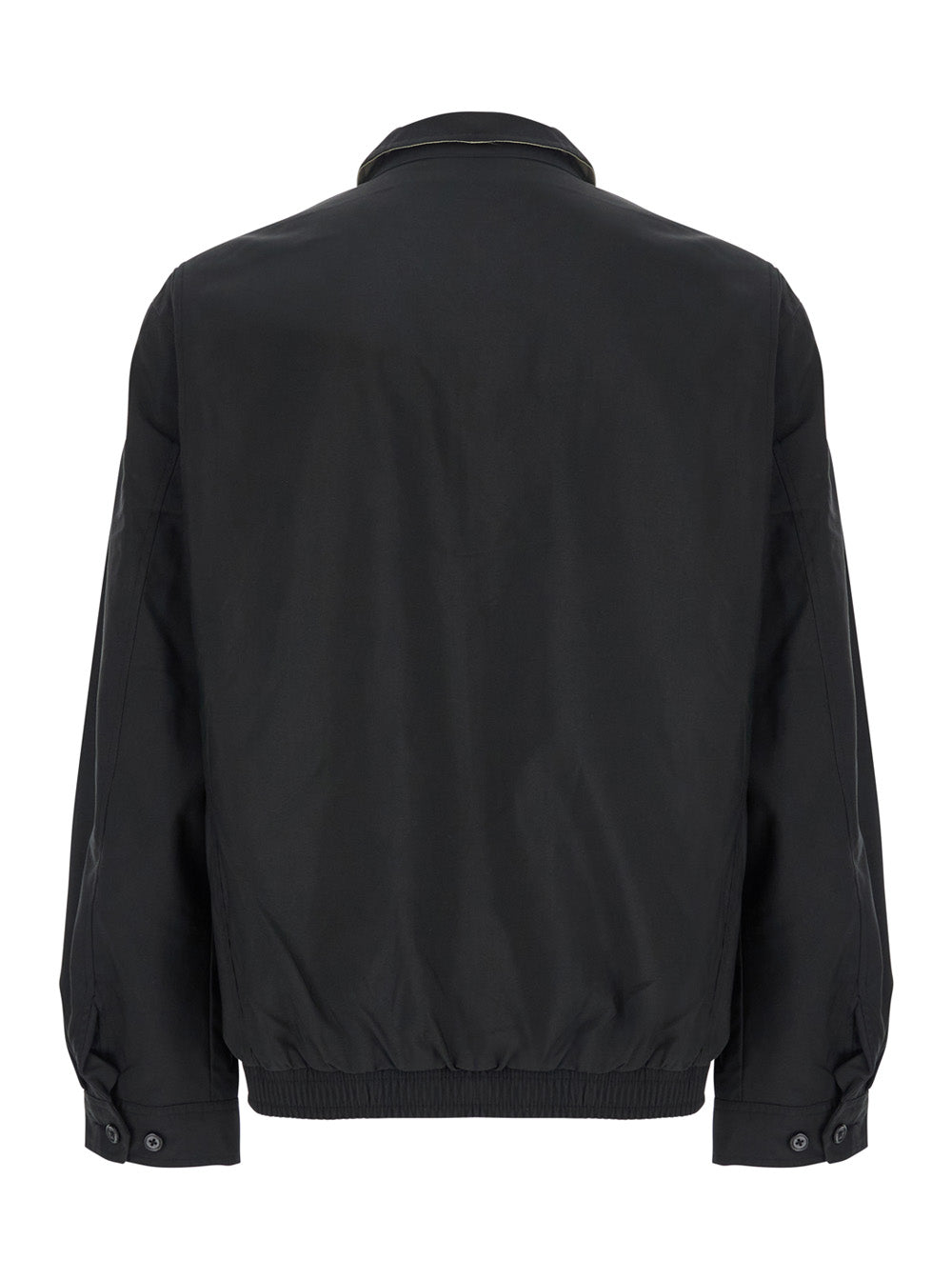 Black Jacket with Classic Collar and Pony Detail on the Front in Tech Fabric for Men Polyester (recycled) Outerwear