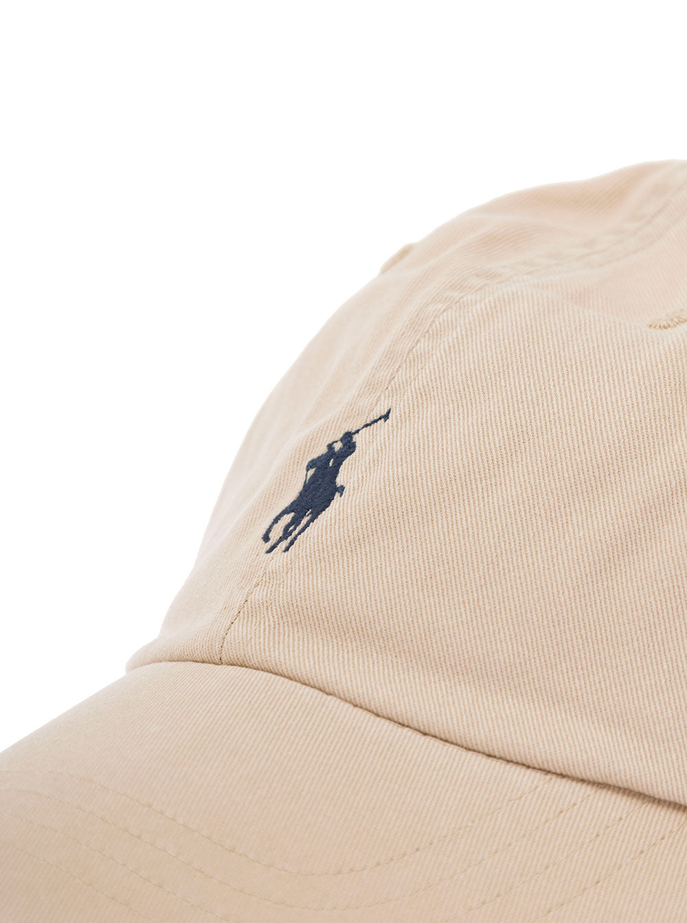 Beige Baseball Cap With Embroidered Pony Logo On The Front Cotton For Men Hats And Gloves