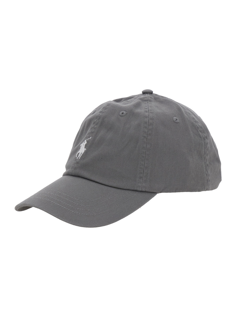 Grey Baseball Cap With Pony On The Front And Logo Lettering Back Cotton Men Hats Gloves
